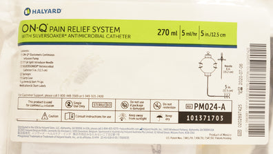 Halyard PMO24-A On-Q Pain Relief System 270ml x 5mL/hr x 5inch (x)